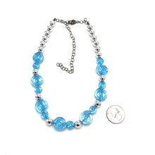 Load image into Gallery viewer, Ice Blue Spiral Glow Marco Necklace