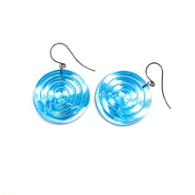 Load image into Gallery viewer, Ice Blue &amp; Glow Spiral Drop Earrings