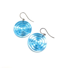Load image into Gallery viewer, Ice Blue &amp; Glow Spiral Drop Earrings