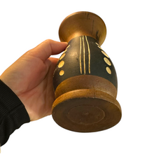 Load image into Gallery viewer, Handcrafted Mango Wood Vase dots style