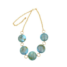 Load image into Gallery viewer, Ice Blue Marbled Stations Necklace