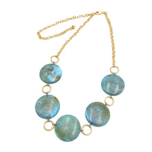 Load image into Gallery viewer, Ice Blue Marbled Stations Necklace