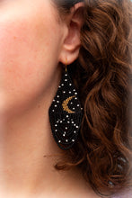 Load image into Gallery viewer, Beaded Moon Statement Earrings