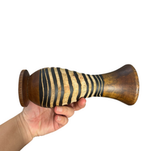 Load image into Gallery viewer, Tall Handcrafted Mango Wood Vase Tribal Pattern