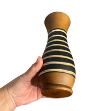 Load image into Gallery viewer, Tall Handcrafted Mango Wood Vase Bee Pattern
