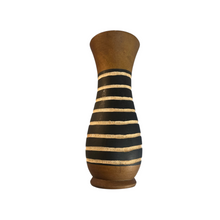 Load image into Gallery viewer, Tall Handcrafted Mango Wood Vase Bee Pattern