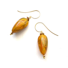 Load image into Gallery viewer, Molten Sunshine Marbled Lucite Drop Earrings