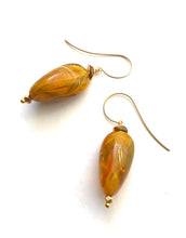 Load image into Gallery viewer, Molten Sunshine Marbled Lucite Drop Earrings