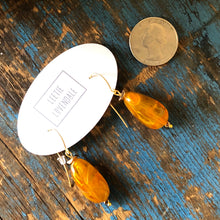 Load image into Gallery viewer, Molten Sunshine Marbled Lucite Drop Earrings