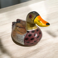 Load image into Gallery viewer, Artisan Hand-Painted Wooden Duck