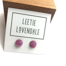 Load image into Gallery viewer, Violet Opal Rose Stud Earrings