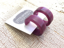 Load image into Gallery viewer, Violet Purple Marbled Parker Hoop Earrings