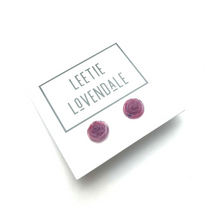 Load image into Gallery viewer, Violet Opal Rose Stud Earrings