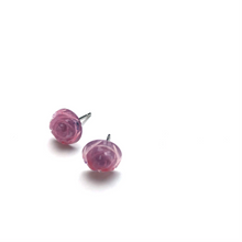 Load image into Gallery viewer, Violet Opal Rose Stud Earrings