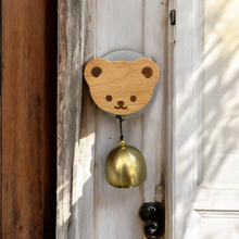 Load image into Gallery viewer, Bear Charm Wooden Doorbell