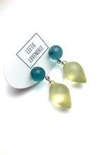 Load image into Gallery viewer, Teal and Mint Plum Bob Drop Earrings