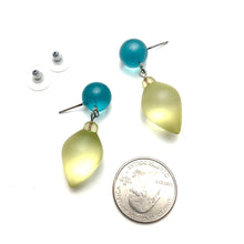 Load image into Gallery viewer, Teal and Mint Plum Bob Drop Earrings