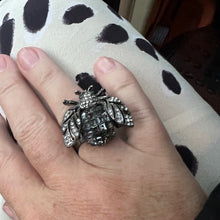 Load image into Gallery viewer, Sparkle bee cocktail ring, hematite
