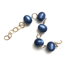 Load image into Gallery viewer, Sapphire Blue Moonglow &amp; Gold Bubble Stations Bracelet