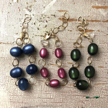Load image into Gallery viewer, Cranberry Moonglow &amp; Gold Bubble Stations Bracelet