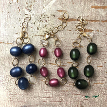 Load image into Gallery viewer, Sapphire Blue Moonglow &amp; Gold Bubble Stations Bracelet