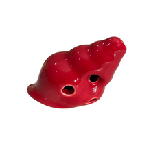 Load image into Gallery viewer, Handcrafted Red Seashell Ceramic Ocarina – Musical Instrument