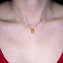 Load image into Gallery viewer, I Love You, Little Devil - Fire Opal Diamond Necklace 18K Yellow Gold