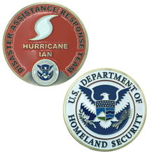 Load image into Gallery viewer, EL3-013 Hurricane Ian DART Disaster Assistance Response Team Lee County Sheriff CBP FEMA Challenge Coin