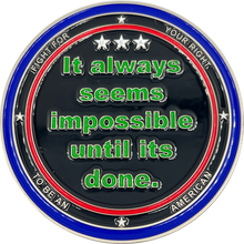 Load image into Gallery viewer, EL12-010 My Pronoun is AMERICAN Thin Green Line Challenge Coin Border Patrol Deputy Sheriff Military