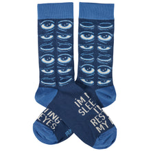 Load image into Gallery viewer, I'm Not Sleeping I'm Resting My Eyes Socks | Sleepy Tired Eyes Novelty Socks