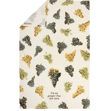 Load image into Gallery viewer, I&#39;m So Grape-ful For You Dish Cloth Towel | Cotten Linen Novelty Tea Towel | Embroidered Text | 18&quot; x 28&quot;
