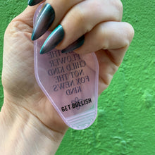 Load image into Gallery viewer, I’m a Boomer But Not the Fox News Kind Motel Style Keychain in Translucent Pink
