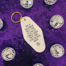 Load image into Gallery viewer, I’m a Boomer But Not the Fox News Kind Motel Style Keychain in White