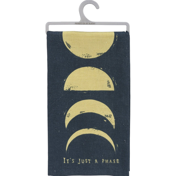 It's Just A Phase Moon Dish Cloth Towel | All-Over Block Print Design | 20