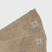 Load image into Gallery viewer, Extra large snowflake tree skirt, taupe