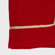 Load image into Gallery viewer, Gold trim dinner napkins, berry, set of two