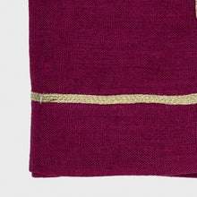 Load image into Gallery viewer, Gold trim dinner napkins, damson, set of two