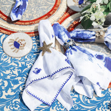 Load image into Gallery viewer, Crab embroidered dinner napkins, white, set of two