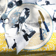 Load image into Gallery viewer, Damask print tablecloth, yellow