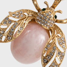 Load image into Gallery viewer, Sparkle bee hanging ornament, rose quartz