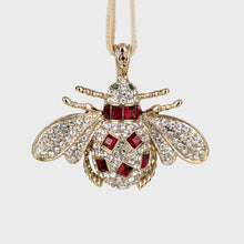 Load image into Gallery viewer, Classic bee hanging ornament boxed set, red and green