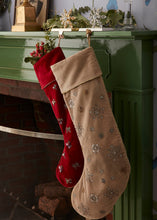 Load image into Gallery viewer, Extra large snowflake stocking, taupe