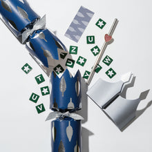 Load image into Gallery viewer, Luxury celebration crackers, navy with silver, set of six