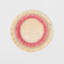 Load image into Gallery viewer, Ruffle edge straw coasters, pink