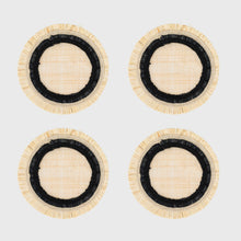 Load image into Gallery viewer, Ruffle edge straw coasters, black