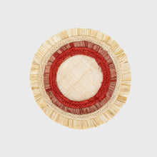 Load image into Gallery viewer, Ruffle edge straw coasters, red