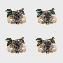 Load image into Gallery viewer, Pomegranate skinny napkin rings, set of four