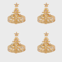 Load image into Gallery viewer, Christmas tree skinny napkin rings, set of four