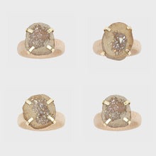 Load image into Gallery viewer, Rustic druzy napkin rings, natural, set of four