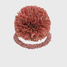 Load image into Gallery viewer, Straw pompom napkin rings, pink, set of four